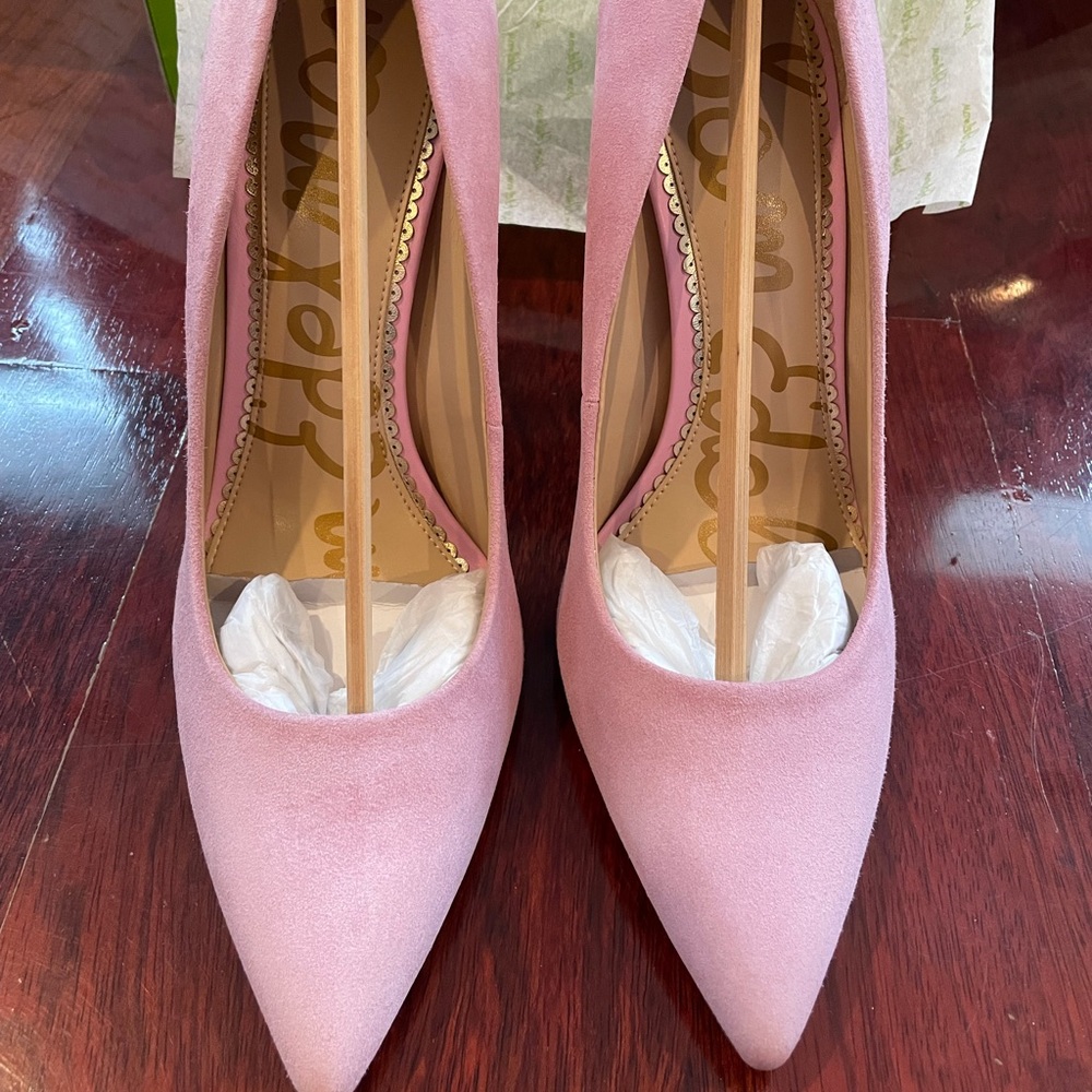 Sam Edelman Pink Pointed-Toe Suede Pumps
